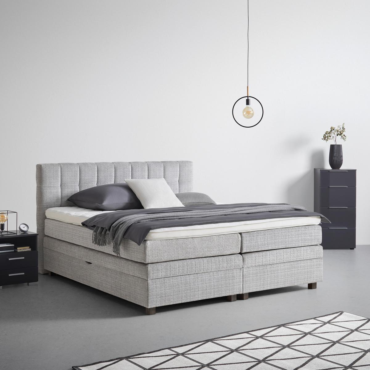 Boxspringbett Liam Hellgrau ca. 200x200cm - Hellgrau, KONVENTIONELL, Holz/Holzwerkstoff (200/200cm) - Mömax