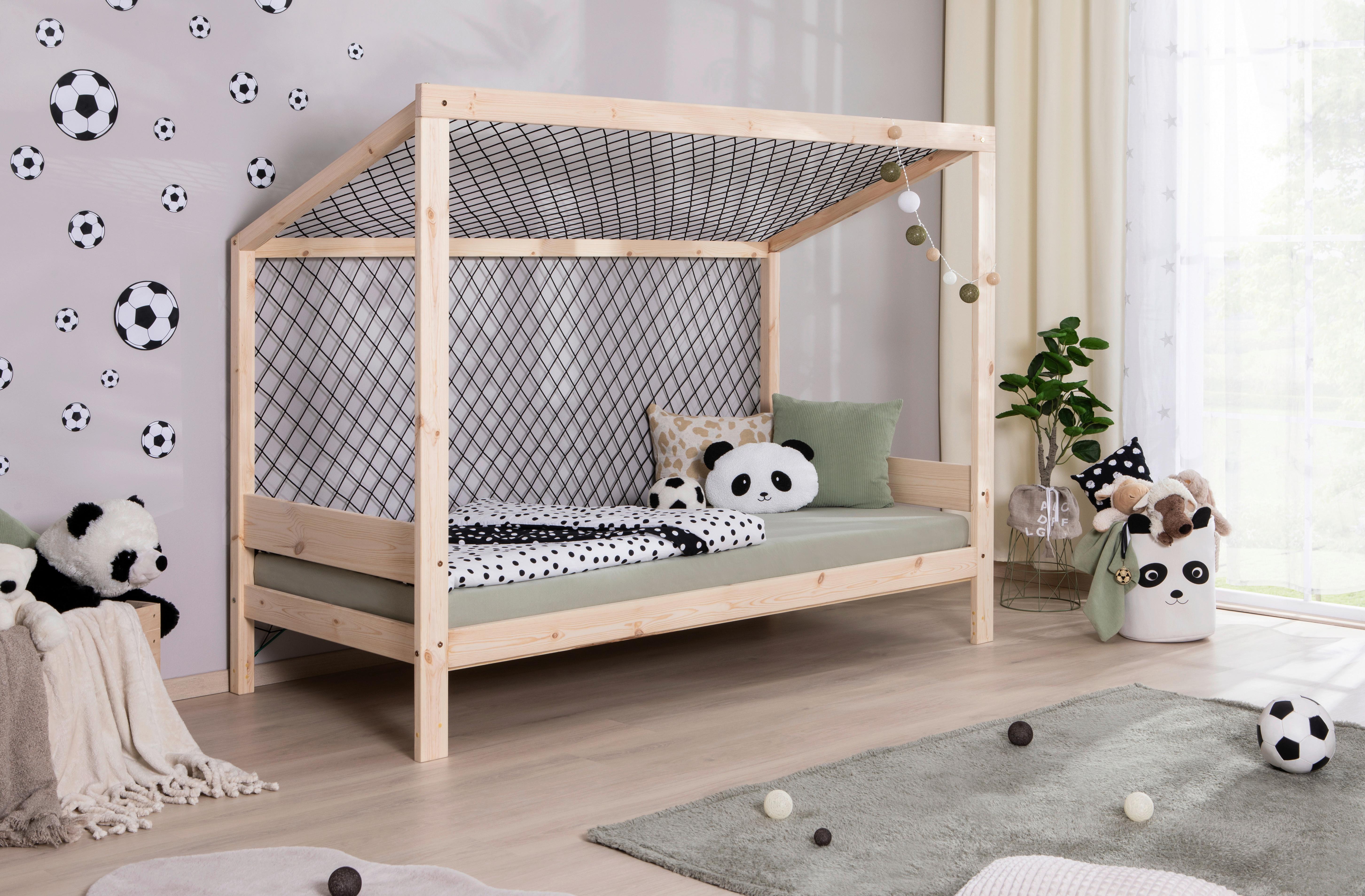 Bodenbett Holz Fußball ca. 90x200 cm - Naturfarben, MODERN, Holz (90/200cm) - MID.YOU