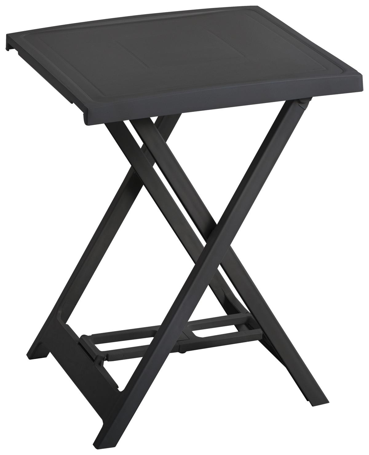 STÓŁ OGRODOWY SKŁADANY ARNO - antracytowy, Basics, tworzywo sztuczne (50/47/65cm) - Ambia Garden