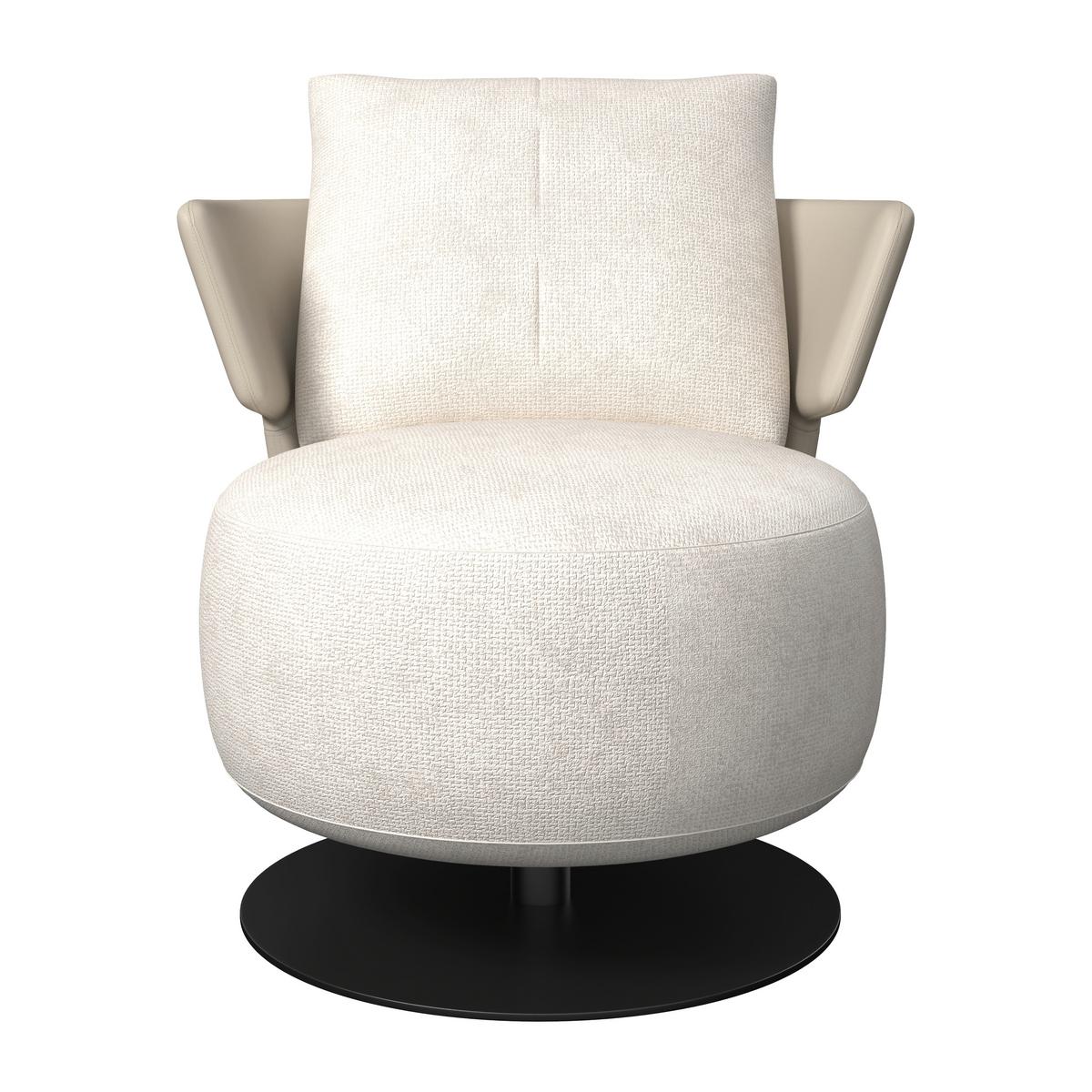 Relaxsessel Nora Beige Webstoff - Beige/Schwarz, MODERN, Holz/Textil (80/80/80cm) - Bessagi Home