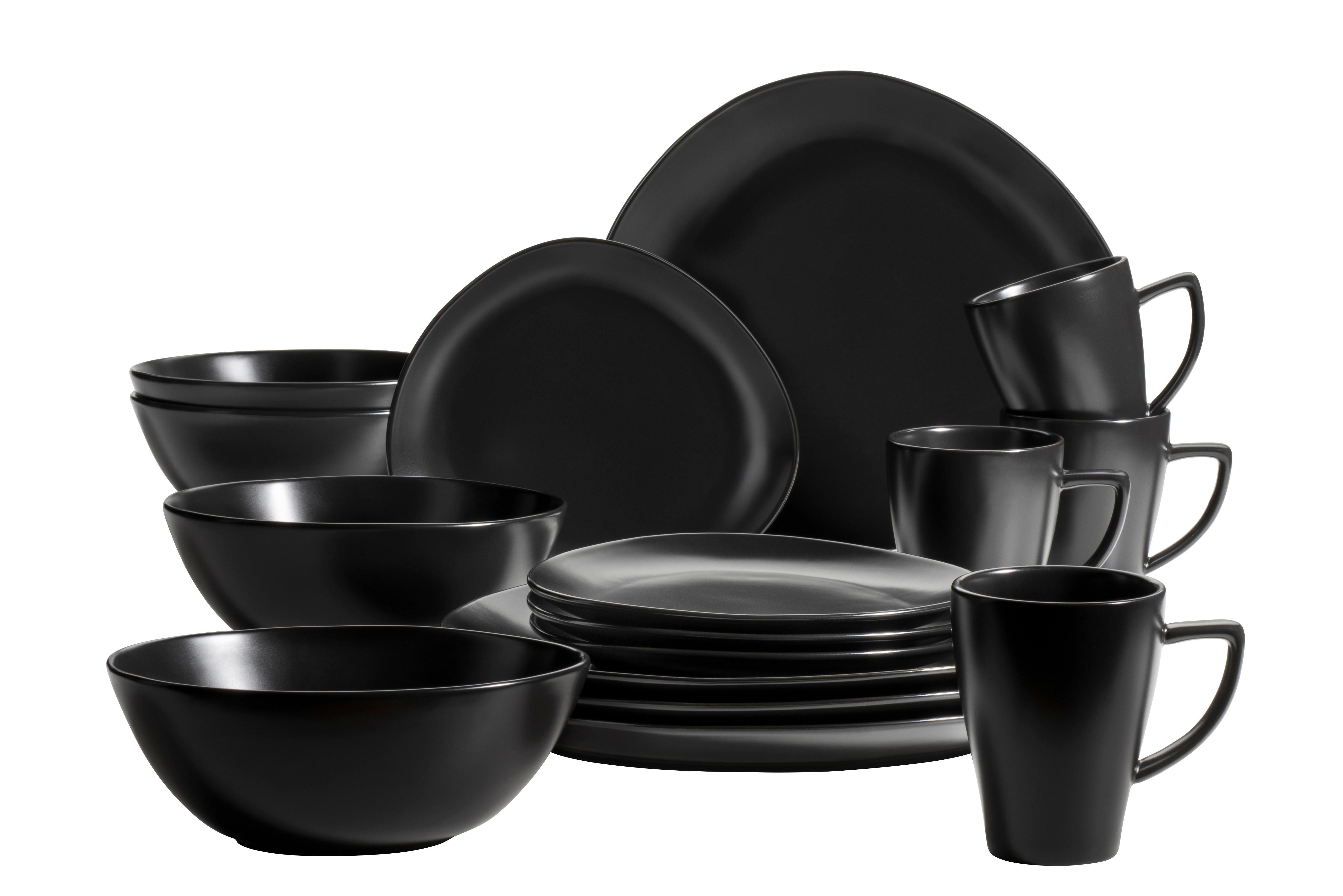 KOMBISERVICE 931730 SCHWARZ POSTSICHER - Schwarz, Basics, Keramik (44/34/33,6cm) - Mäser