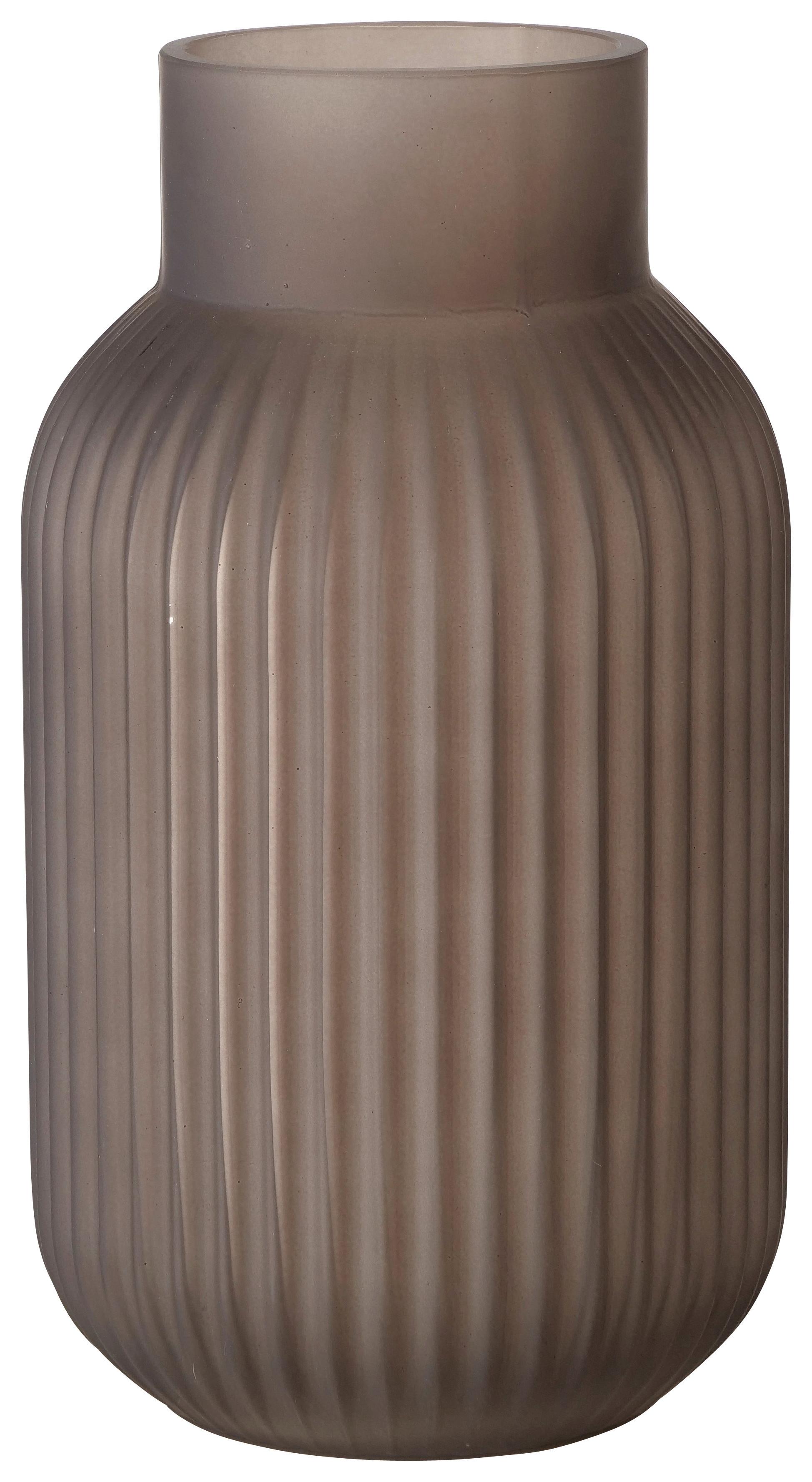 Vase Nordika in Braun Ø ca. 13cm - Dunkelbraun, Modern, Glas (13/22cm) - Premium Living