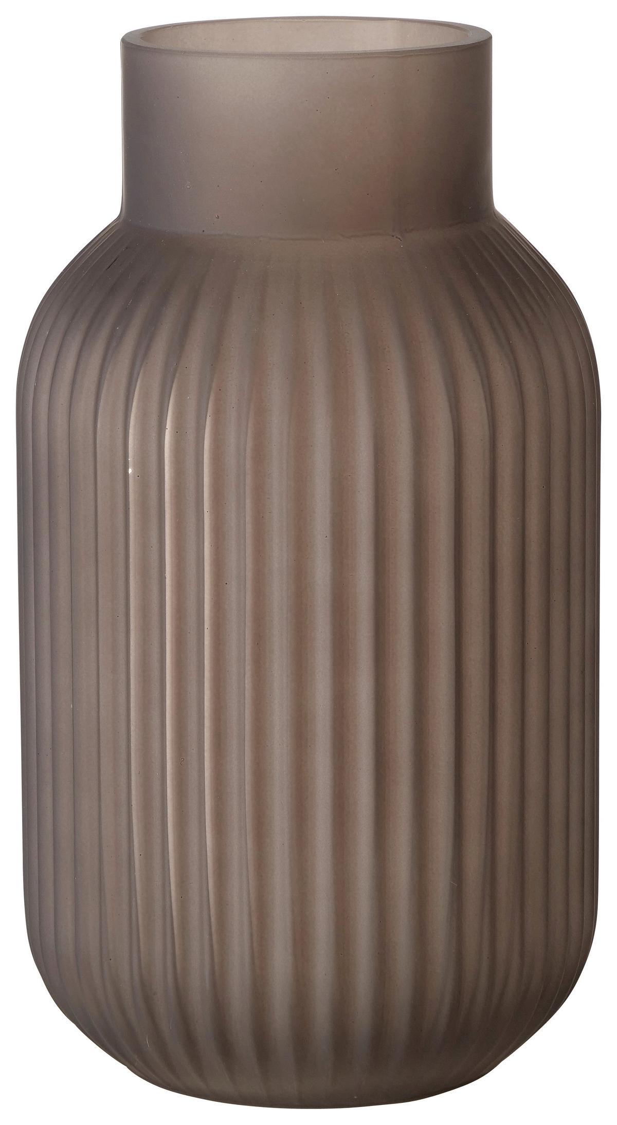 Vase Nordika in Braun Ø ca. 13cm - Dunkelbraun, Modern, Glas (13/22cm) - Premium Living