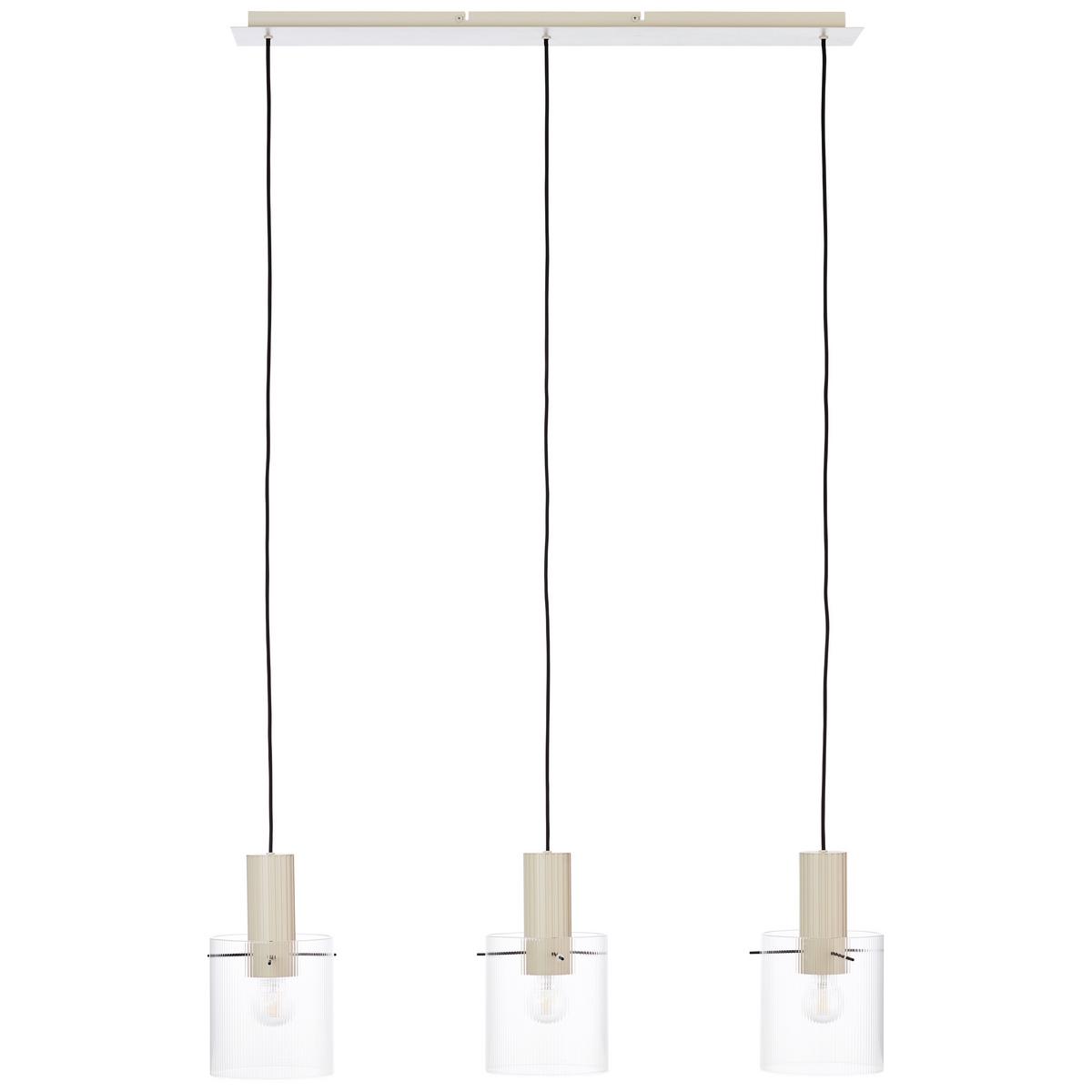 Hängeleuchte Göteborg Beige max. 60 Watt - Transparent/Beige, Basics, Glas/Metall (98/18/150cm) - Brilliant