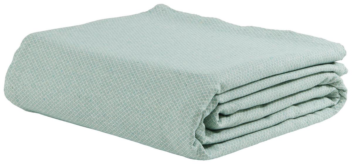 Überwurf Dobby Uni in Blau/Weiss ca. 140x210cm - Blau/Weiss, Textil (140/210cm) - Premium Living