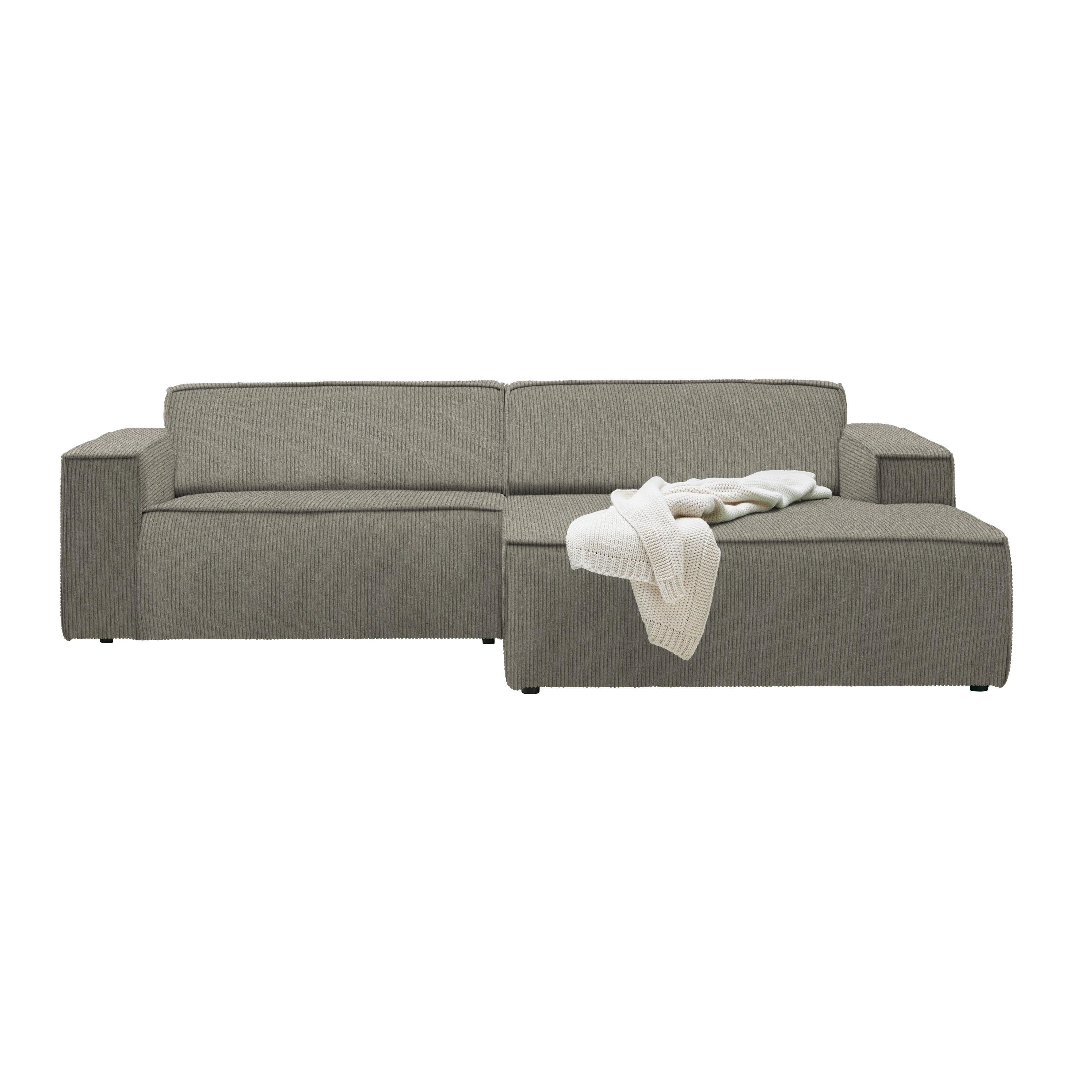 Wohnlandschaft Loft Graubraun - Graubraun/Schwarz, MODERN, Kunststoff/Textil (265/75/172cm) - Mömax