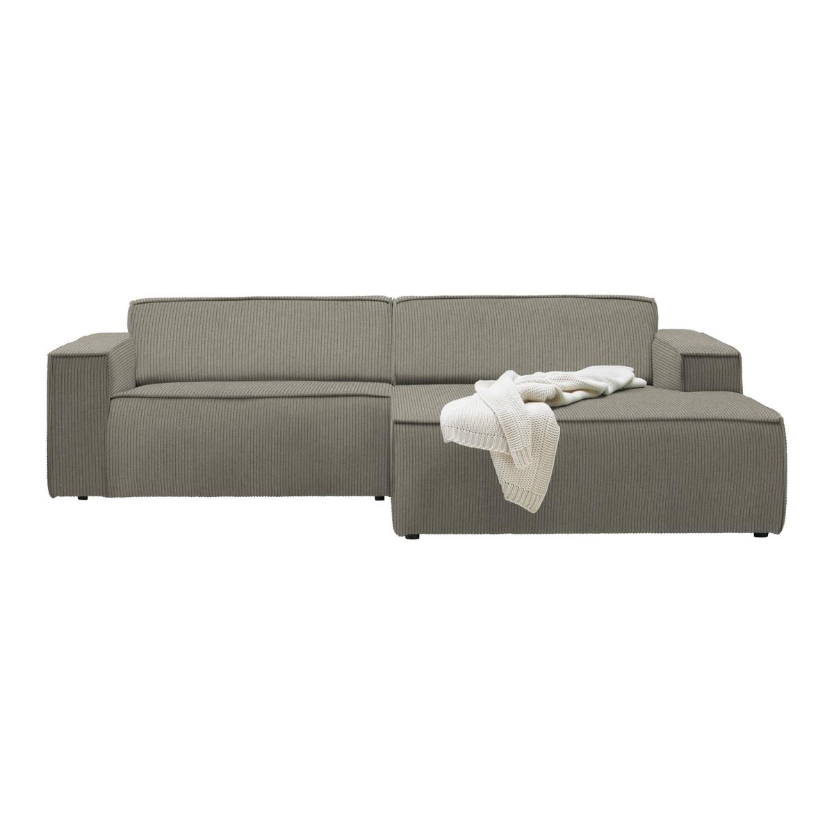 Wohnlandschaft Loft Graubraun - Graubraun/Schwarz, MODERN, Kunststoff/Textil (265/75/172cm) - Mömax