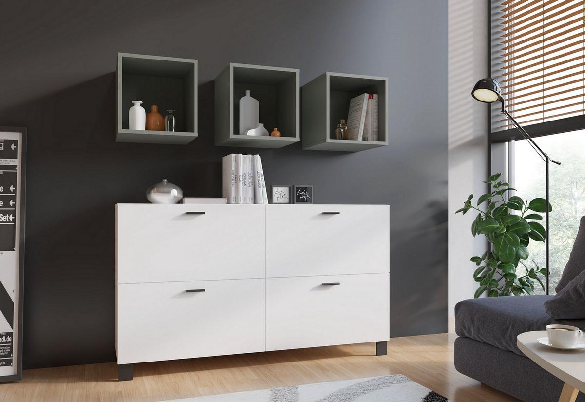 Fali-kiegészítő Elem Lugo - zöld, Modern, faalapú anyag (35,2/35,2/34,4cm) - Mömax