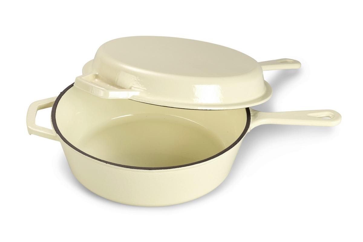 Set Posod Grill, Krem Barva - krem barve, Basics, kovina (26,5cm) - Echtwerk