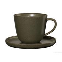 FILIŻANKA I SPODEK DO KAWY 19020192 - oliwkowa zieleń, Basics, ceramika (8,9/7,2cm) - ASA