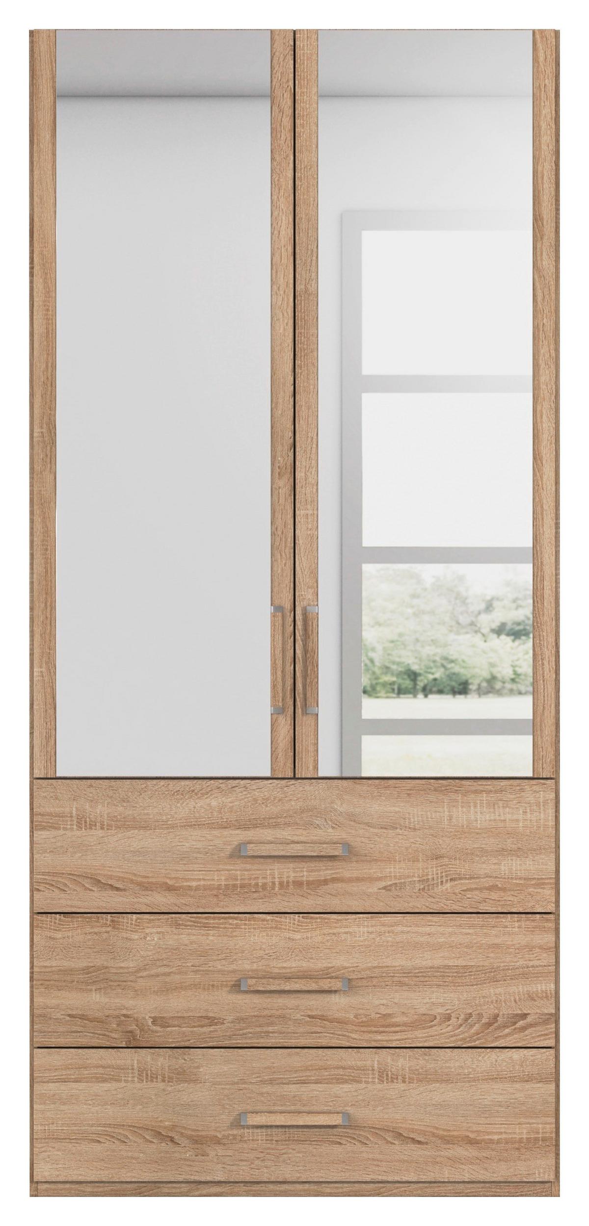 Omara S Klasičnimi Vrati Evelyn, Barva Hrasta - hrast sonoma, Design, umetna masa/steklo (101/223/60cm) - Novel