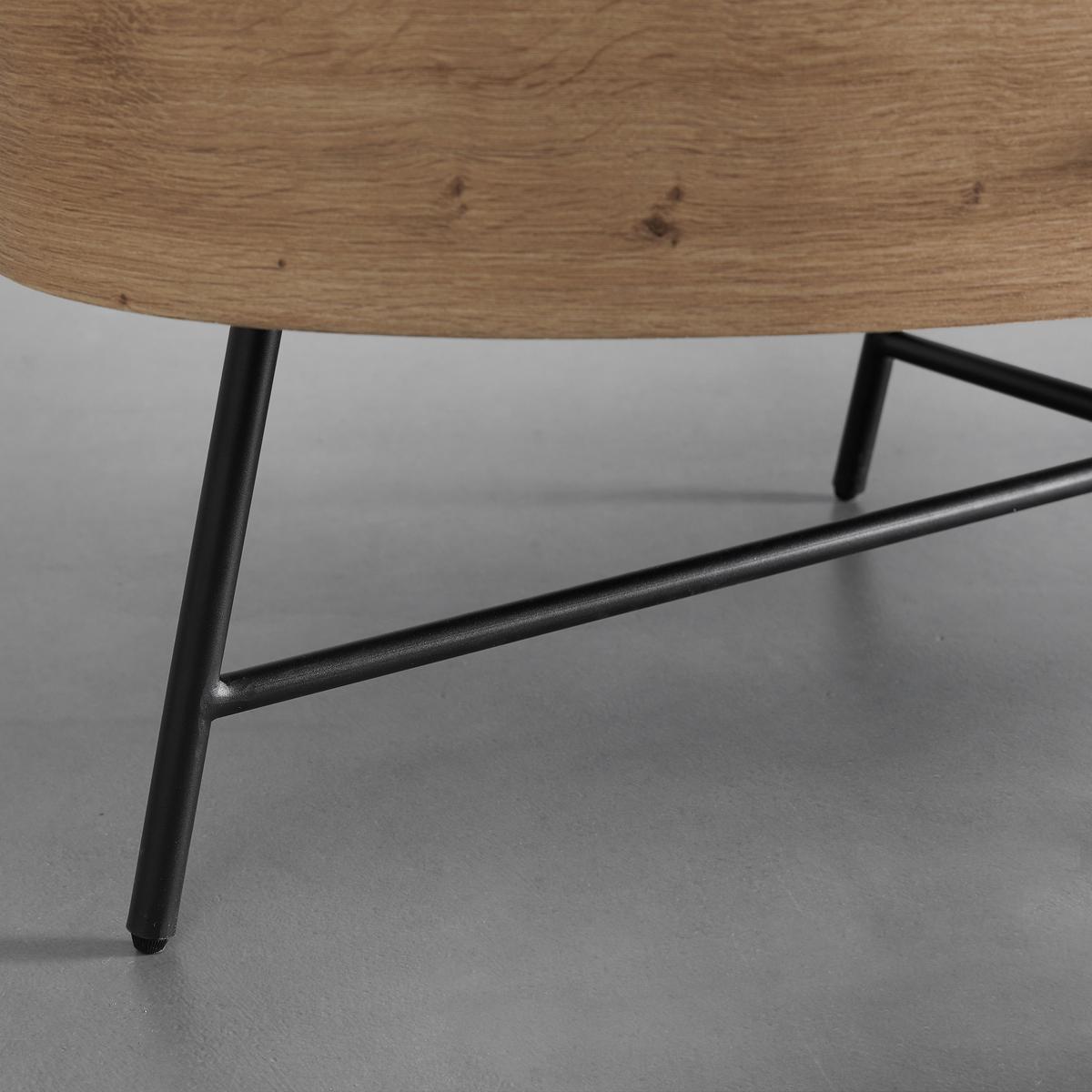 Klubska Miza Emilia, Barva Hrasta, 120x60 - črna/barve hrasta, Moderno, kovina (120/60/40cm) - Bessagi Home