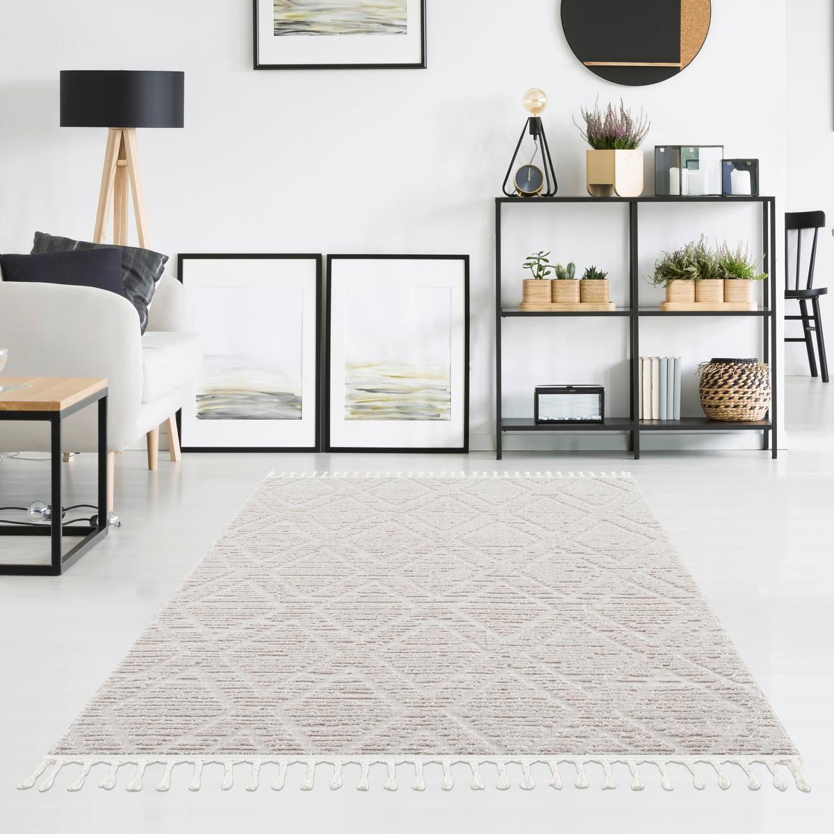 Szőtt Szőnyeg Kb. 120x170cm Giulia 3 - fehér, Modern, textil (120/170cm) - Bessagi Home