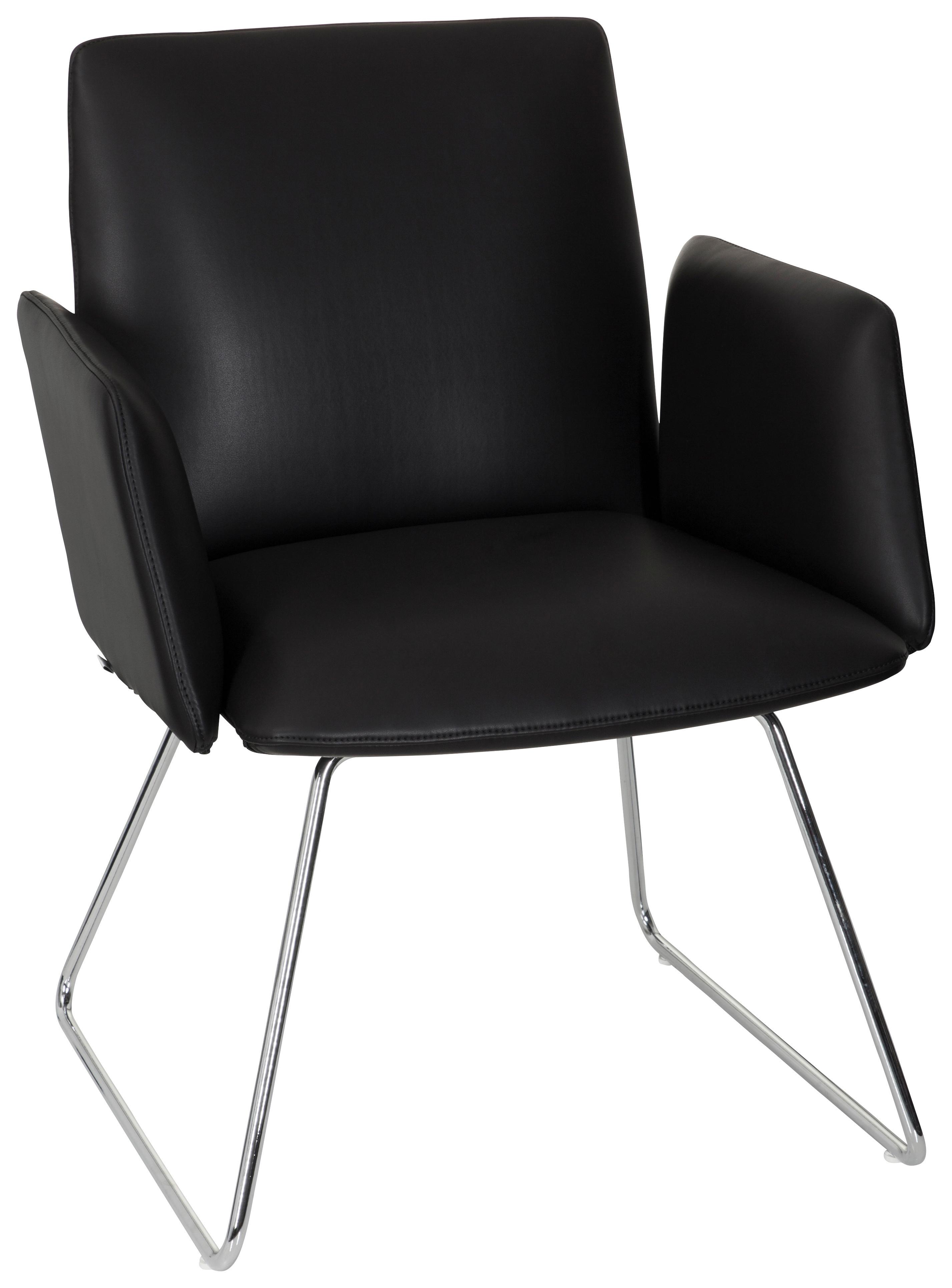 Konferenčni Stol Designia V, Črna - barve kroma/črna, Moderno, kovina/tekstil (58/80/62cm) - MID.YOU