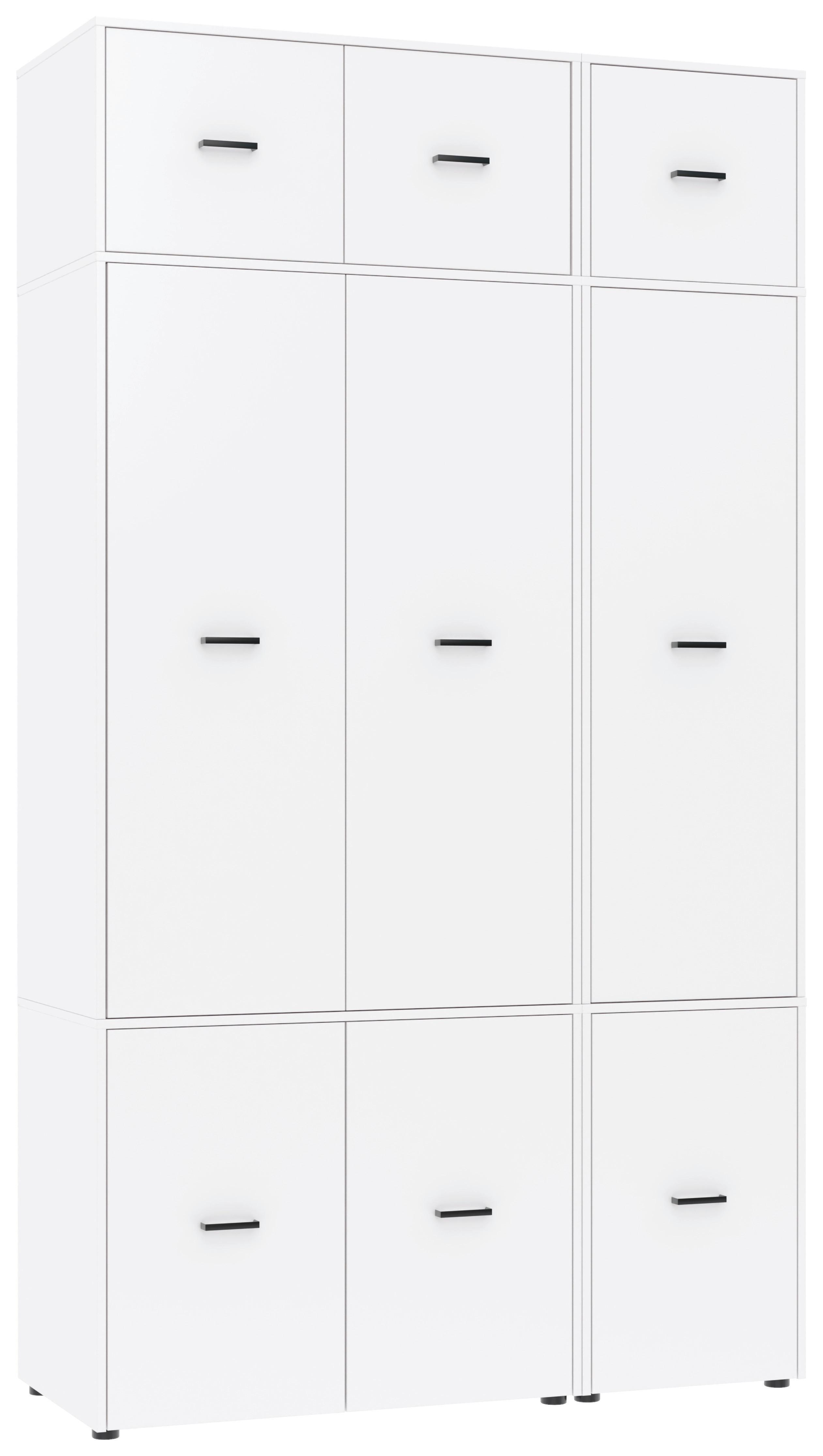 Kleiderschrank Kivo Weiß - Schwarz/Weiß, Basics, Holzwerkstoff/Kunststoff (135/239,40/52,1cm) - Based