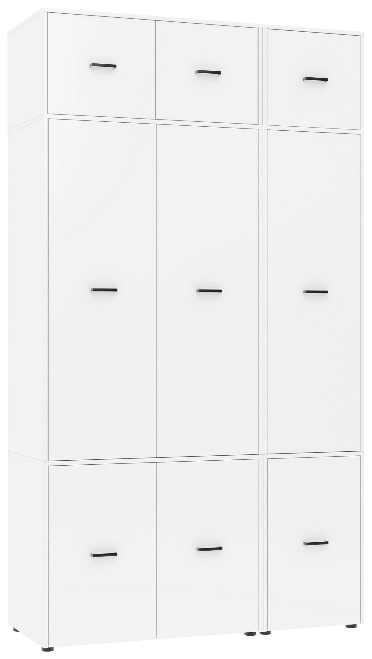 Kleiderschrank Kivo Weiß - Schwarz/Weiß, Basics, Holzwerkstoff/Kunststoff (135/239,40/52,1cm) - Based