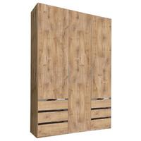 Drehtürenschrank Level 36A ca. 150x216x58 cm Eiche Dekor - Chromfarben/Plankeneiche, MODERN, Holzwerkstoff/Kunststoff (150/216/58cm) - MID.YOU