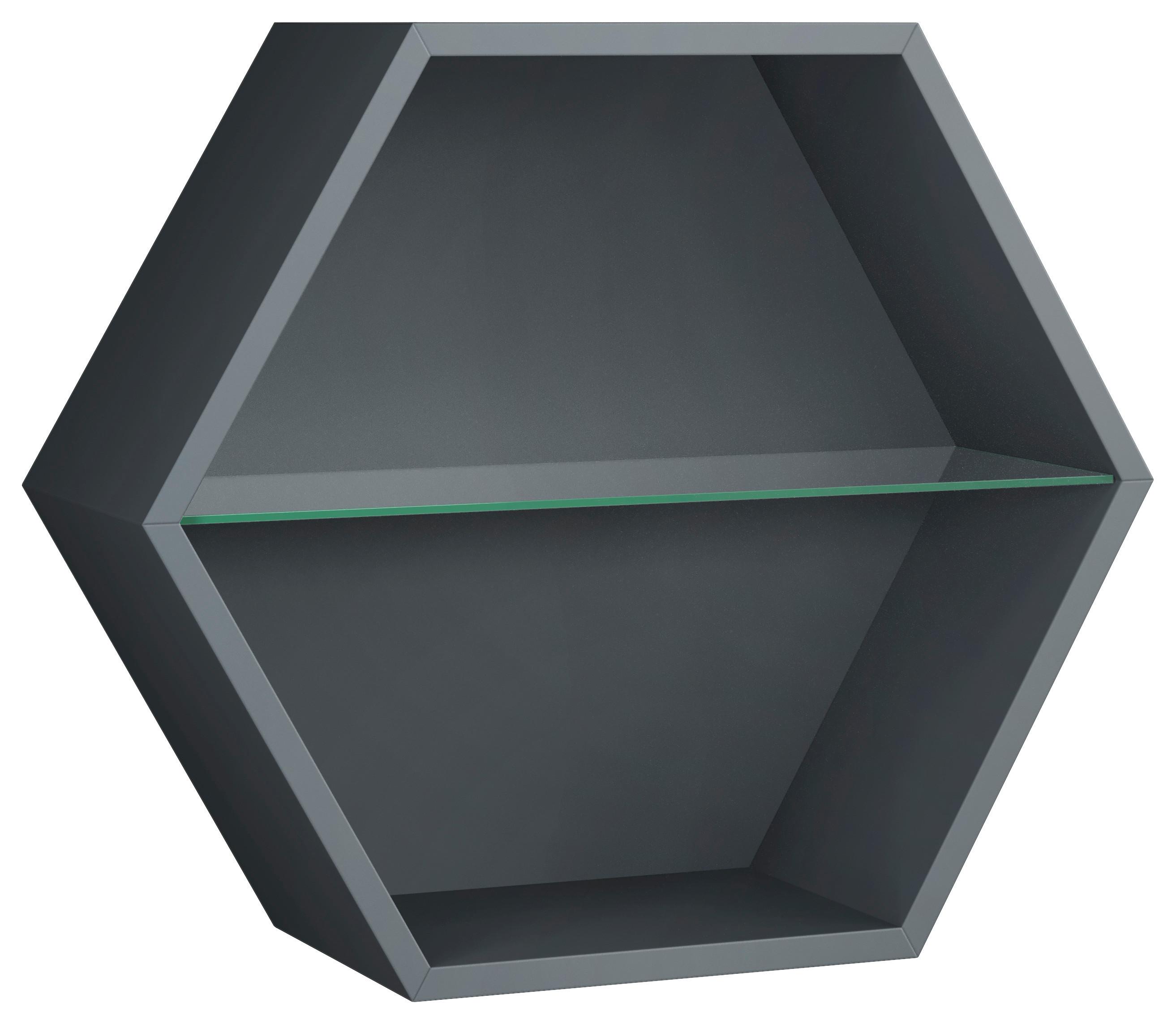 Wandregal Edge Anthrazit - Anthrazit, MODERN, Glas/Holzwerkstoff (51/44/19cm) - Mömax