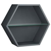 Wandregal Edge Anthrazit - Anthrazit, MODERN, Glas/Holzwerkstoff (51/44/19cm) - Mömax