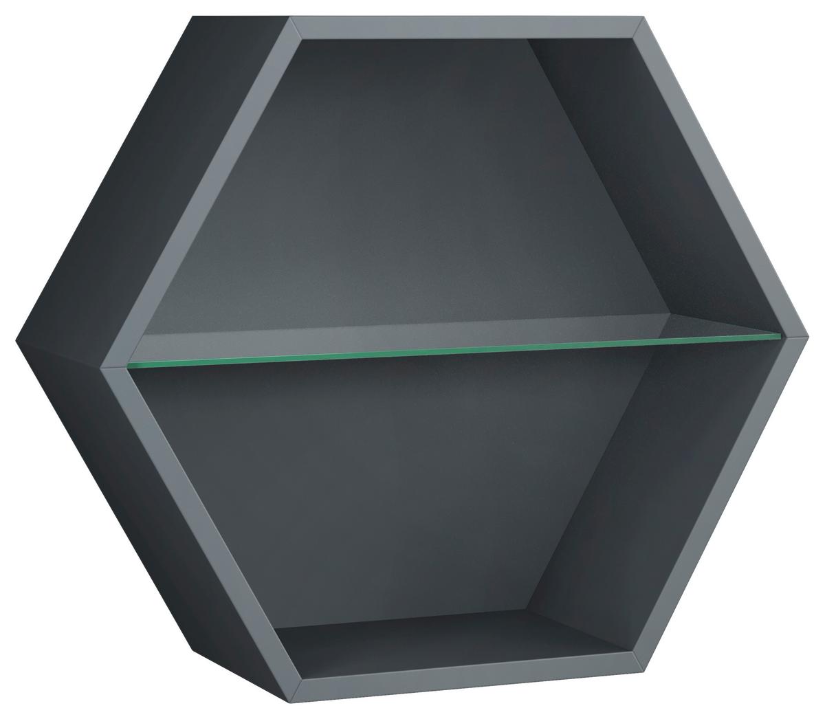 Wandregal Edge Anthrazit - Anthrazit, MODERN, Glas/Holzwerkstoff (51/44/19cm) - Mömax