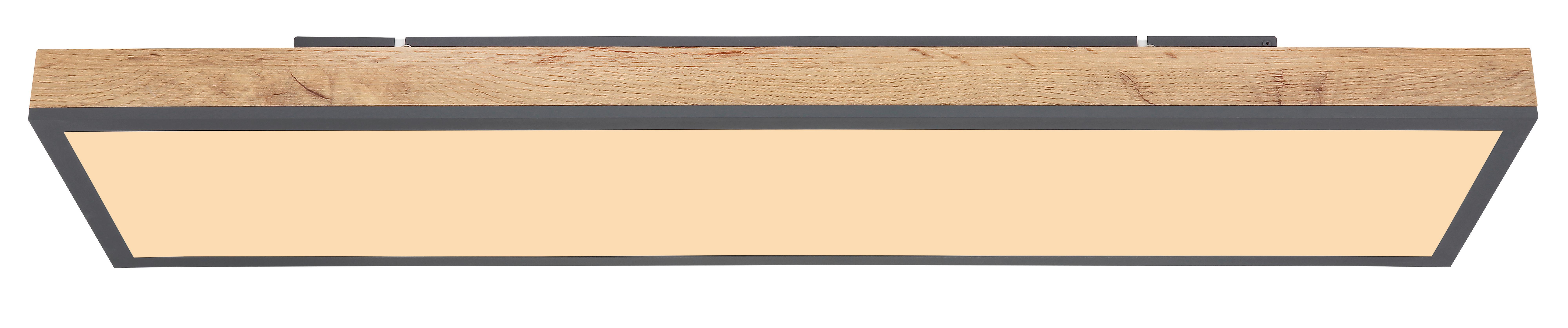 LED-Deckenleuchte Doro in Braun max. 24 Watt - Opal/Graphitfarben, Modern, Holzwerkstoff/Kunststoff (80/20/6,5cm)