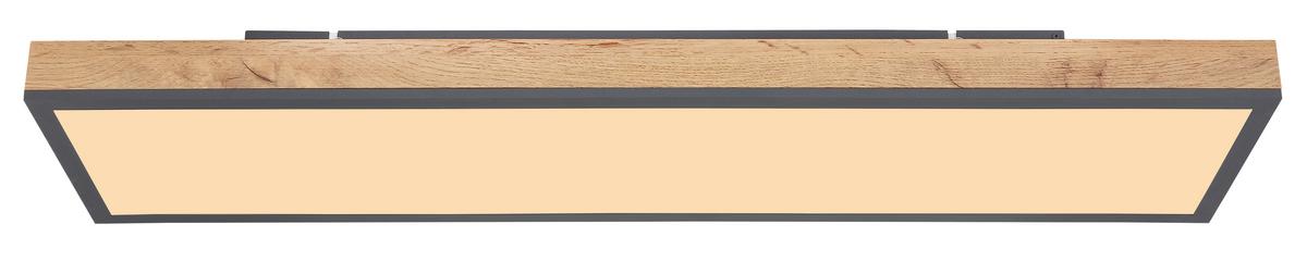 LED-Deckenleuchte Doro in Braun max. 24 Watt - Opal/Graphitfarben, Modern, Holzwerkstoff/Kunststoff (80/20/6,5cm)