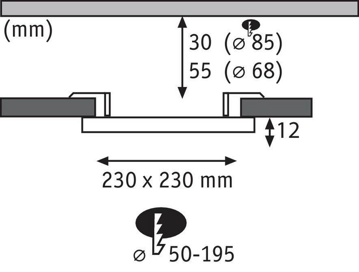 LED-Deckenleuchte Areo VariFit in Weiß max. 15 Watt - Weiß, Basics, Kunststoff (23/23cm) - Paulmann