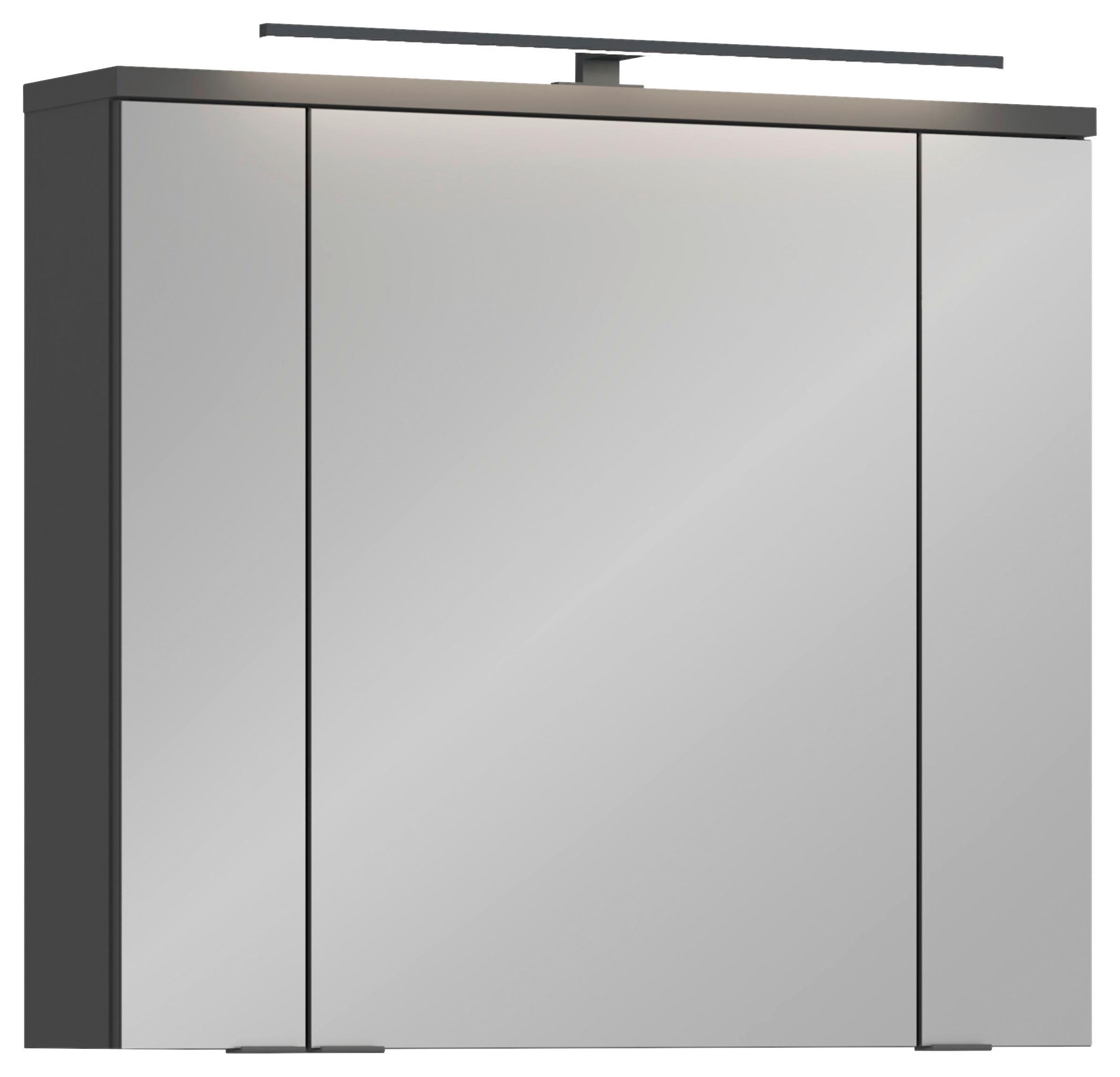 Dulap cu oglindă Manhattan - antracit, Modern, sticlă/material pe bază de lemn (80/72,6/19,7cm) - Luca Bessoni
