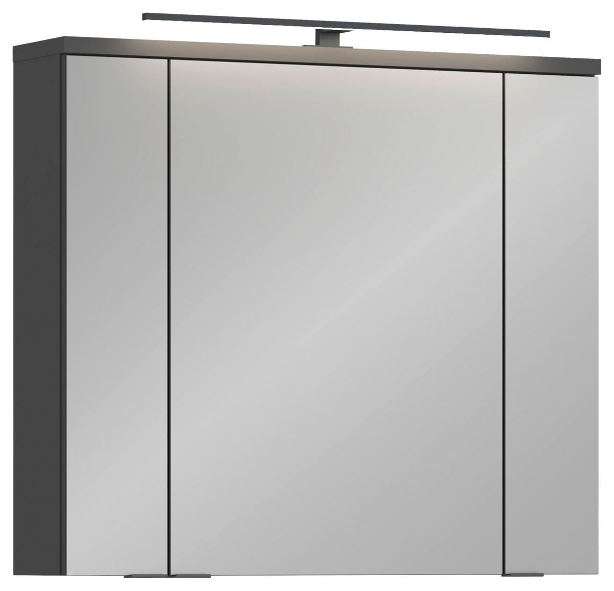 Dulap cu oglindă Manhattan - antracit, Modern, sticlă/material pe bază de lemn (80/72,6/19,7cm) - Luca Bessoni