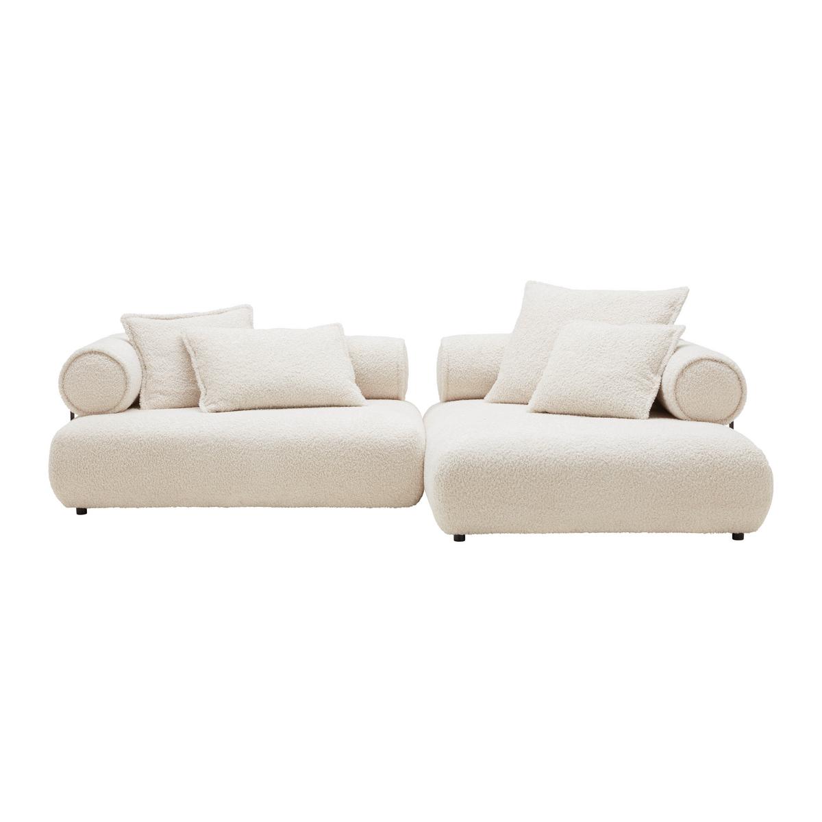 Wohnlandschaft Casimir in Weiss - Creme/Schwarz, LIFESTYLE, Kunststoff/Textil (310/180cm) - Premium Living