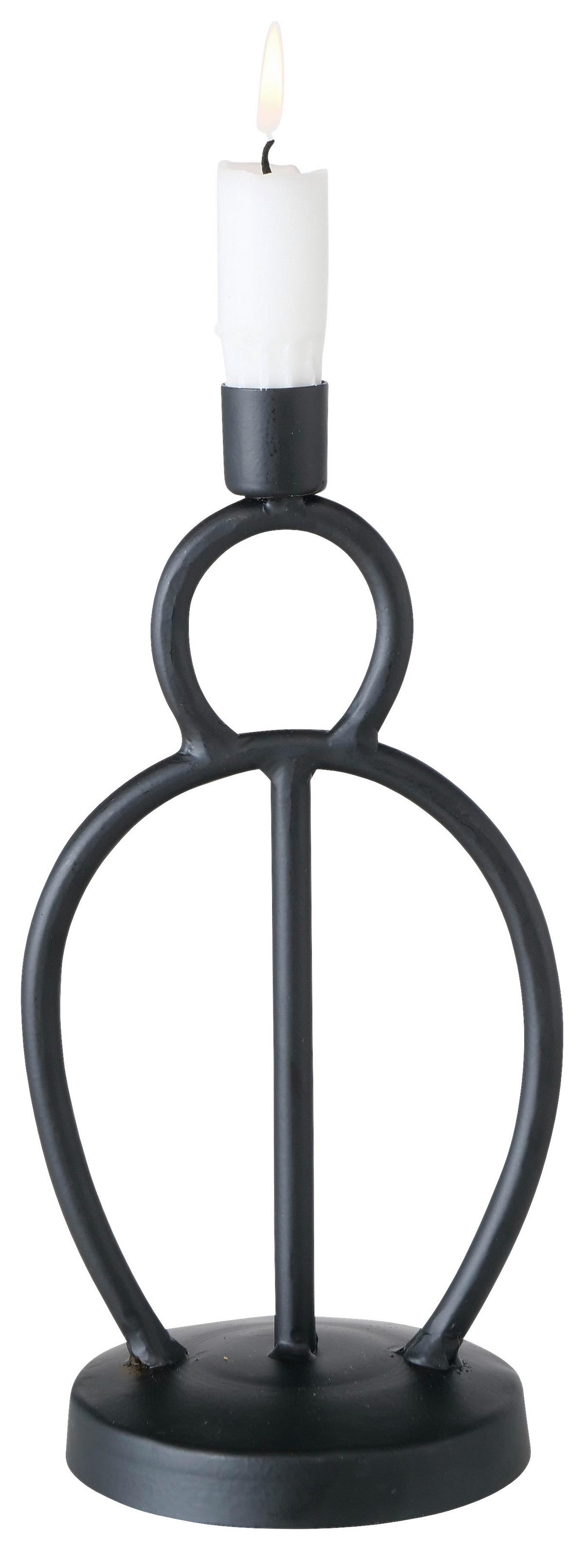 Hengergyertyatartó Skormold - fekete, Modern, fém (11/25/12cm) - Modern Living