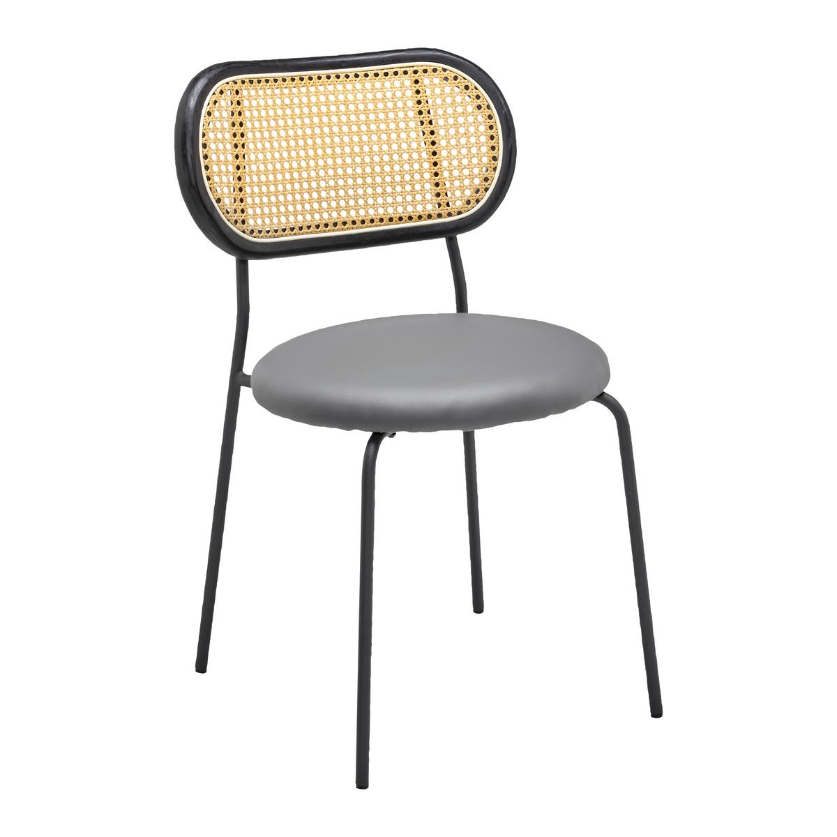 KRZESŁO CASA - czarny/szary, Modern, metal/drewno (42/77/51cm) - Bessagi Home