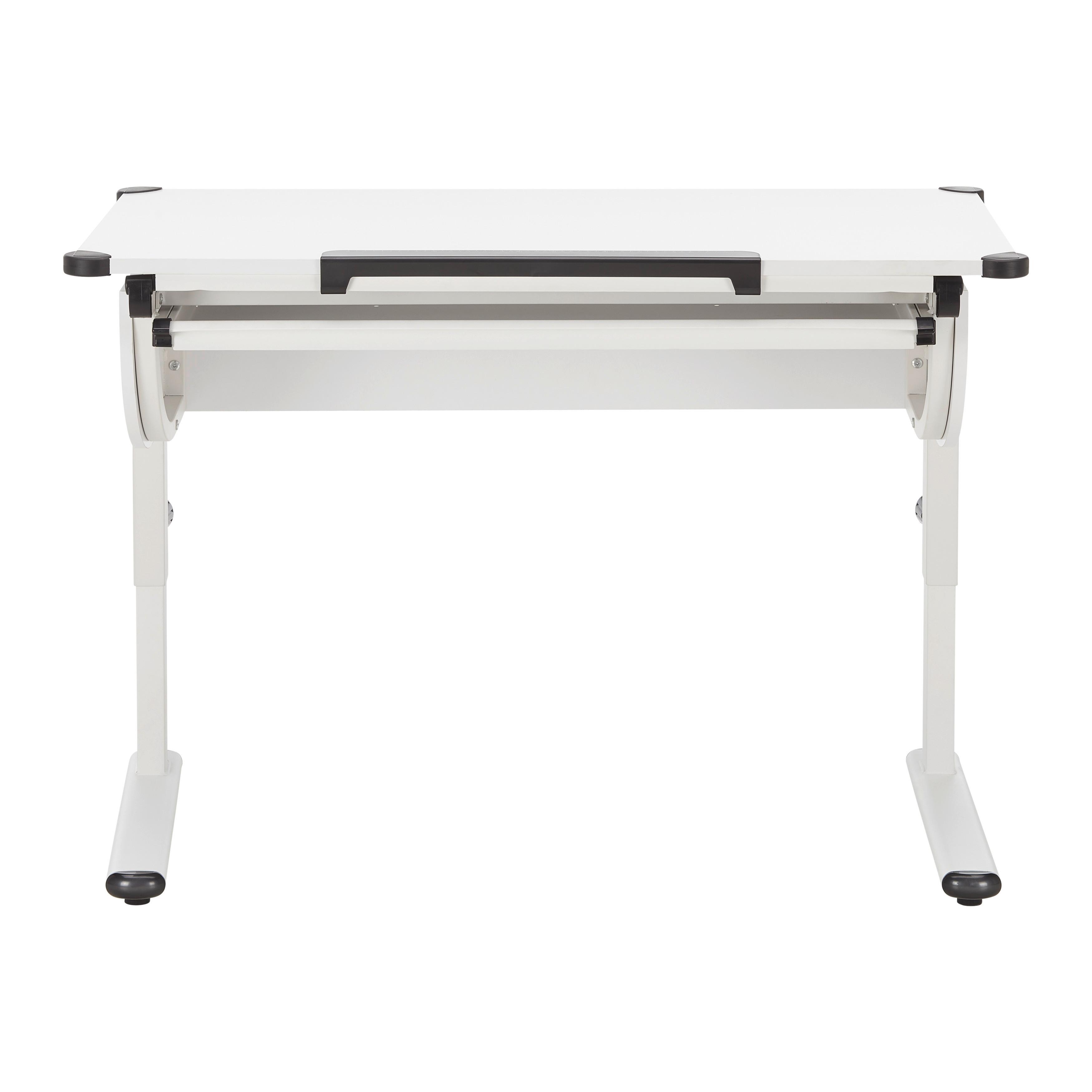 Schreibtisch "Caralina", höhenverstellbar, ca. 112x60cm - Weiß, MODERN, Metall (112/60/53-83cm) - Bessagi Home