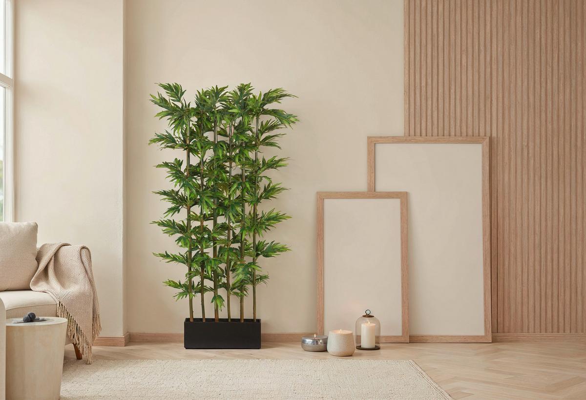 Kunstpflanze Grünpflanzen Grün - Schwarz/Grün, Design, Holz/Kunststoff (165cm) - P & B