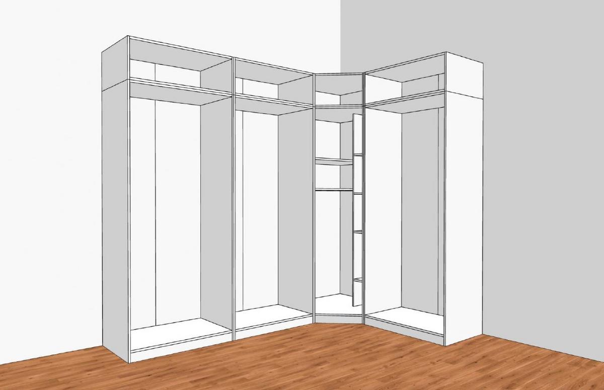 Ormar Za Odjeću Unit - bijela/crna, Moderno, drvni materijal/metal (273,3/242,2/182,2cm) - Based