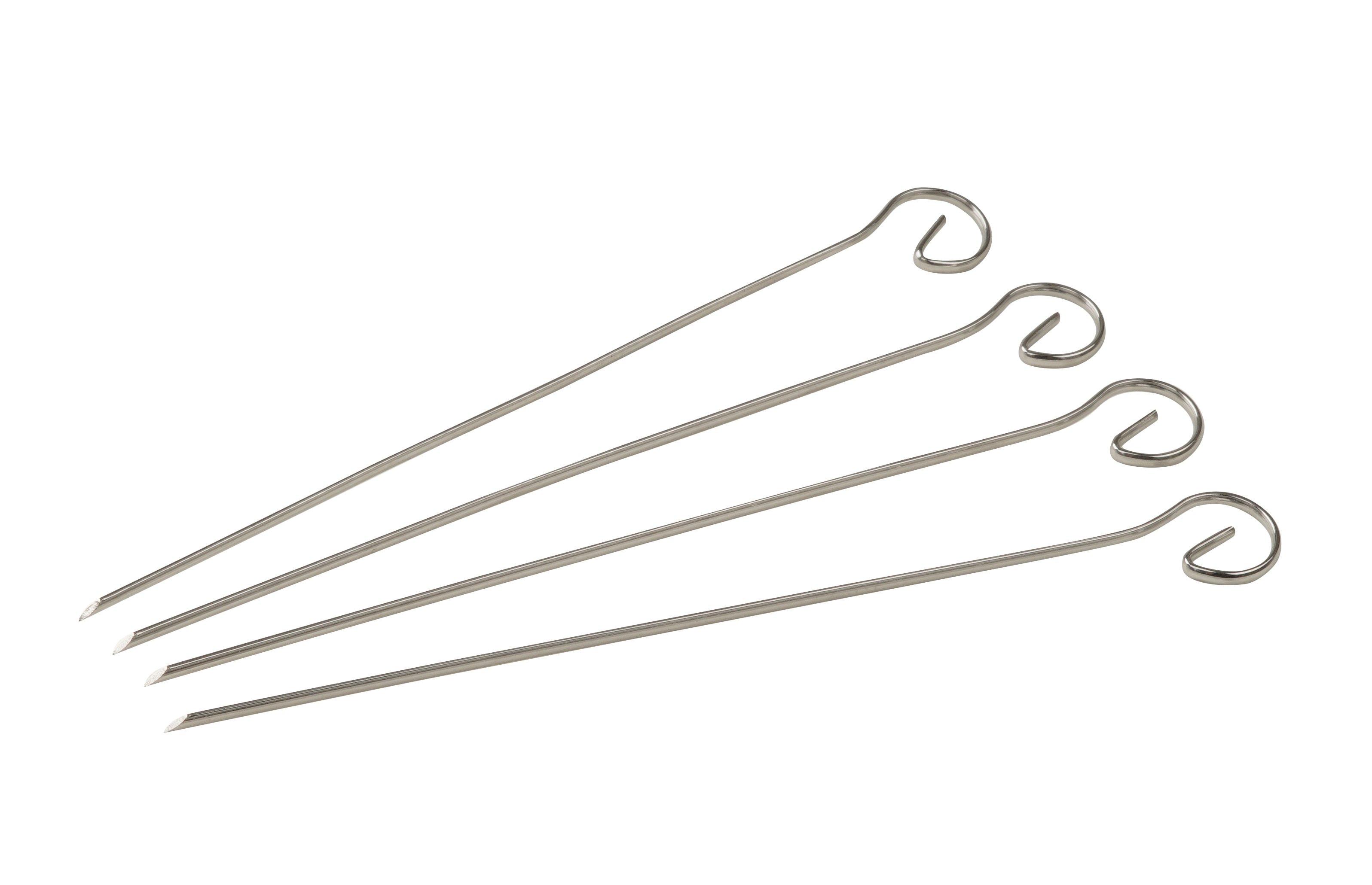 Spieße Schaschlik, 4 Stück - Edelstahlfarben, Metall (21cm)