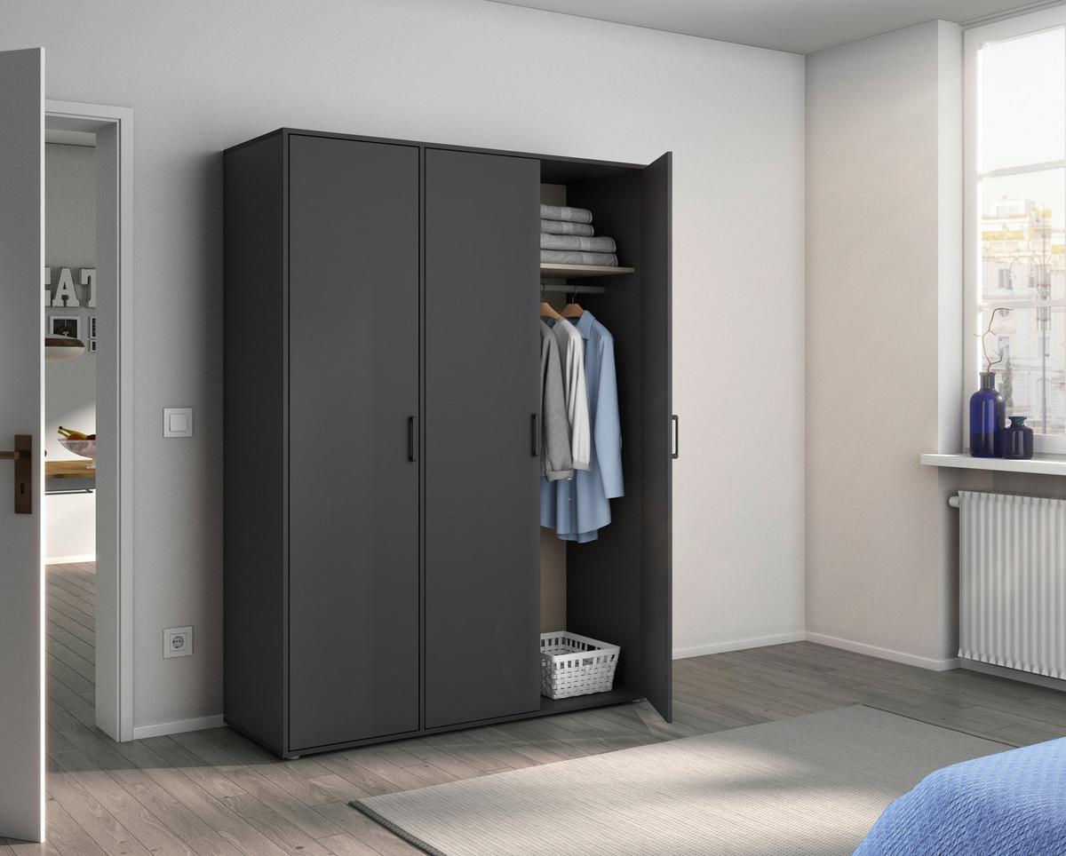 DULAP  USI ROTATIVE VOYAGER - gri, Modern, material pe bază de lemn (140/194/53cm) - Modern Living