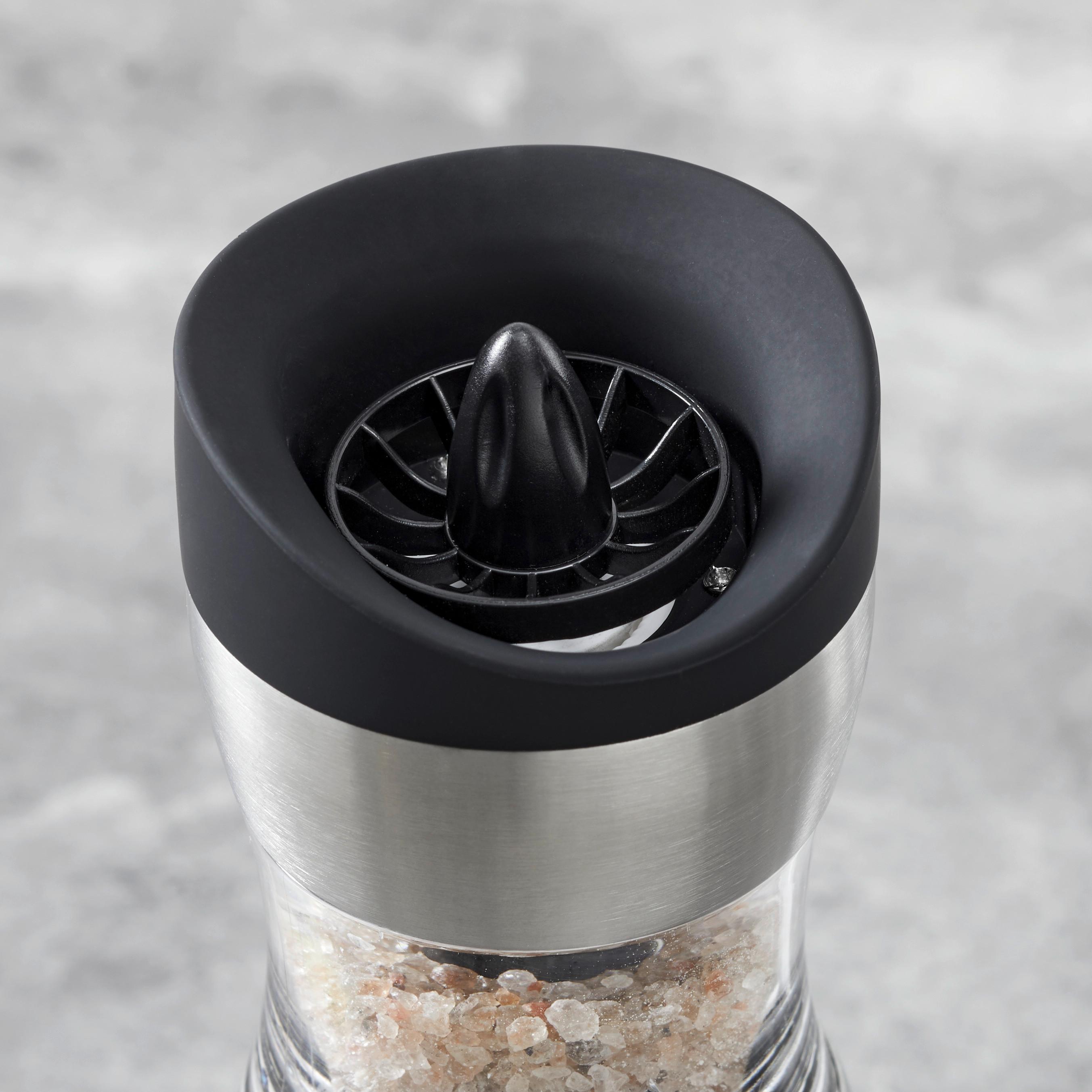 Elektrische Salz- oder FABIUS - Silberfarben, MODERN, Glas/Metall (6,5/20cm)