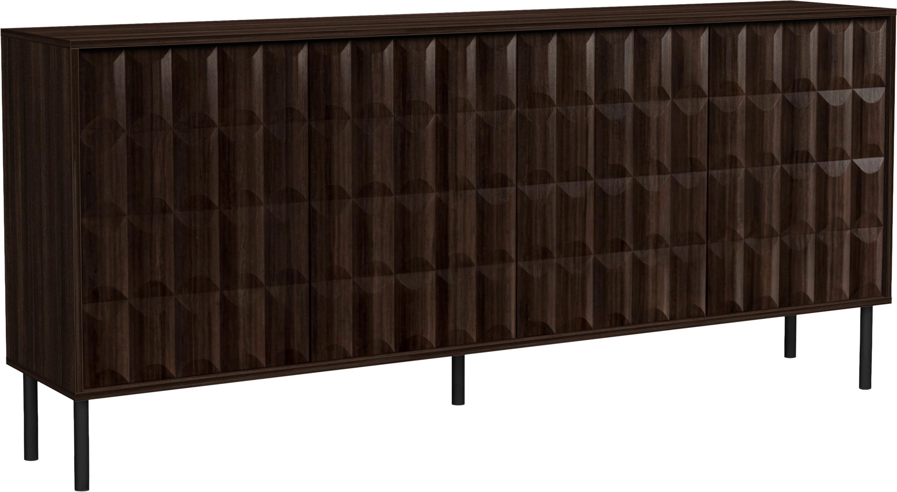 Sideboard Diamond Dunkelbraun - Dunkelbraun/Schwarz, Design, Holzwerkstoff/Metall (205/91/40cm) - Mömax