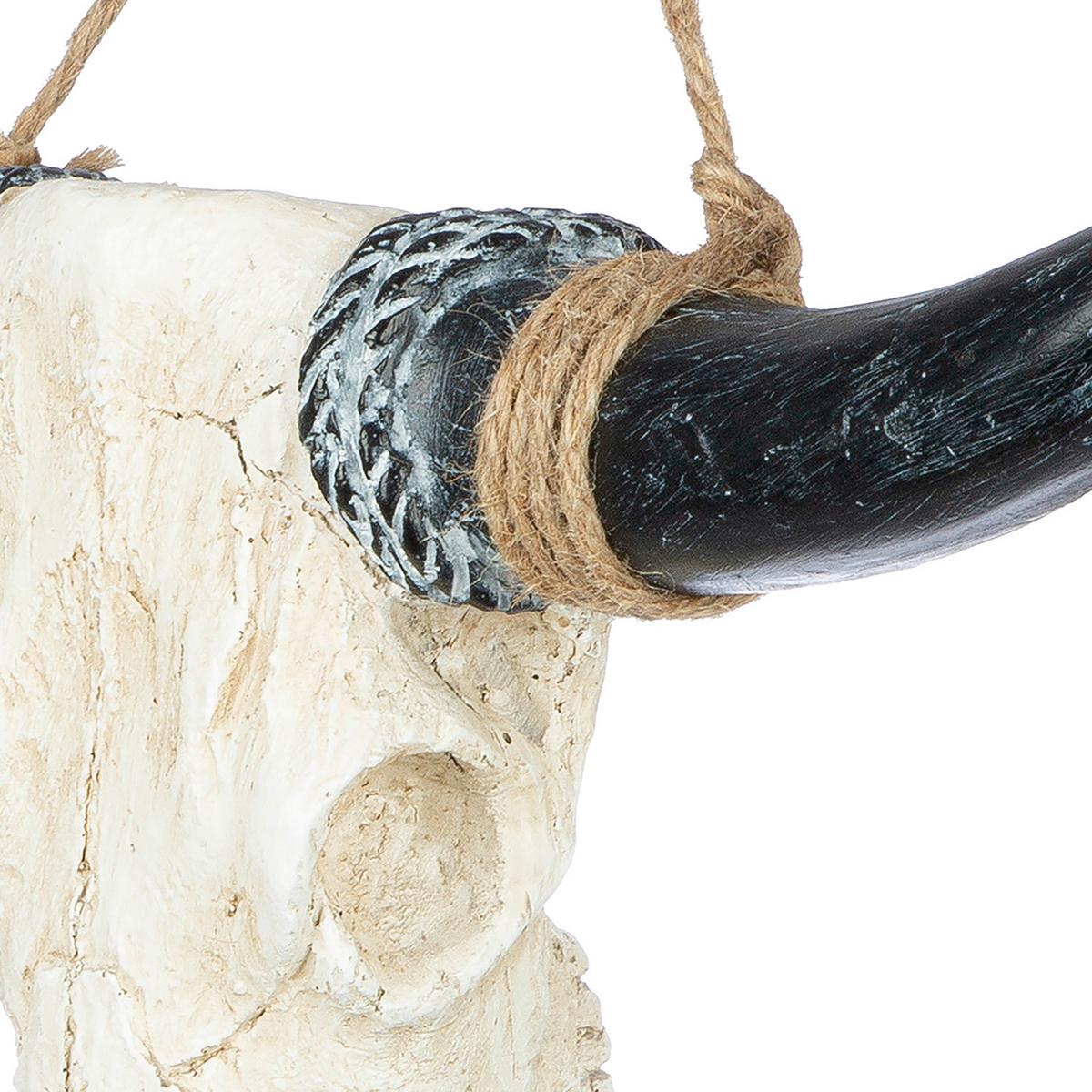 Dekoschädel Schwarz/Grauweiß - Grauweiß/Schwarz, Basics, Kunststoff (38/24/7,5cm)