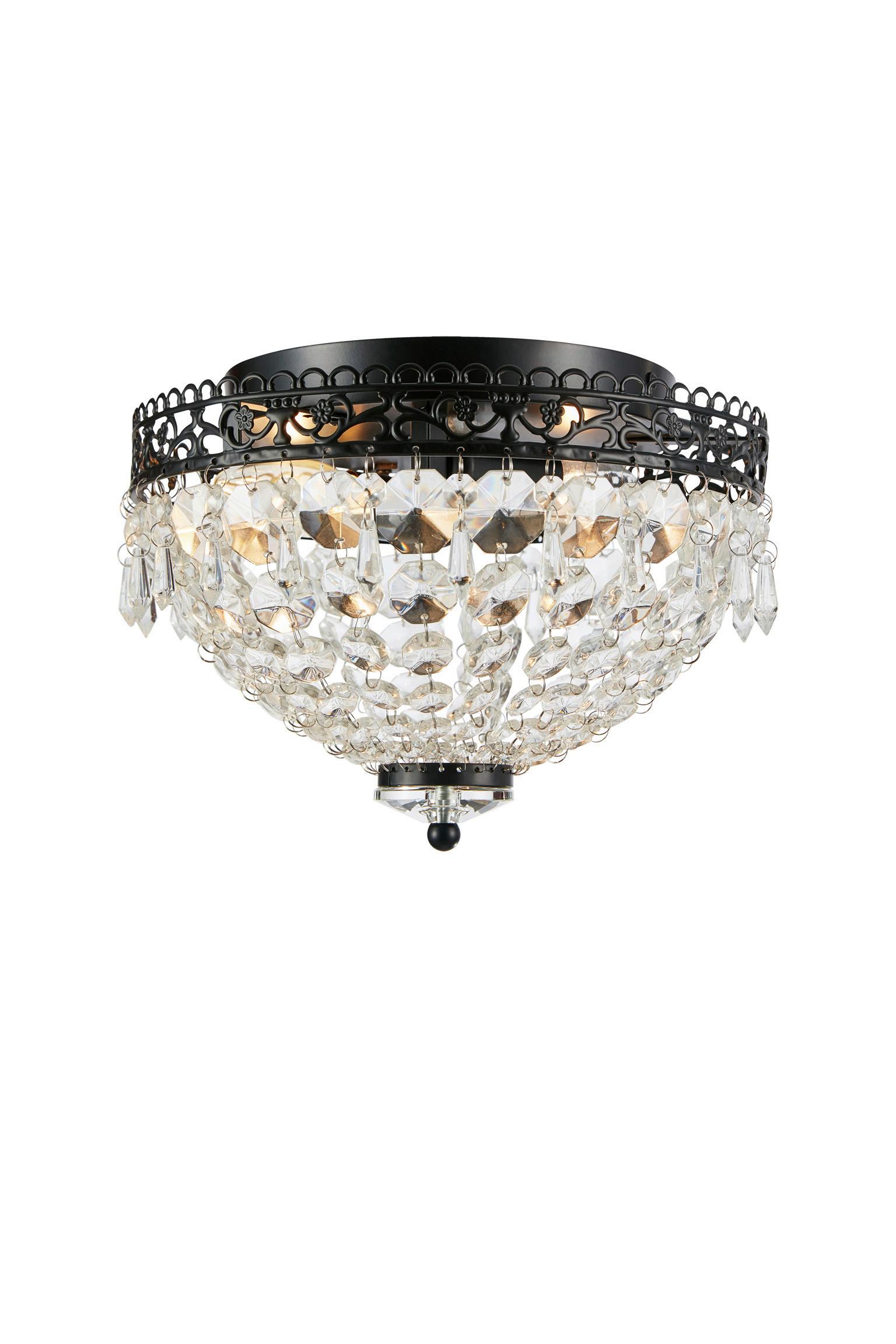 Kronleuchter Joline max. 40 Watt - Klar/Schwarz, Basics, Glas/Metall (28/28/19cm) - Markslöjd