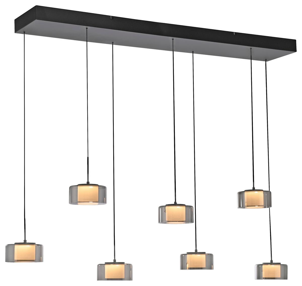 LAMPA WISZĄCA LED 2115-18 - czarny, Design, tworzywo sztuczne/metal (126/21/180cm) - Paul Neuhaus