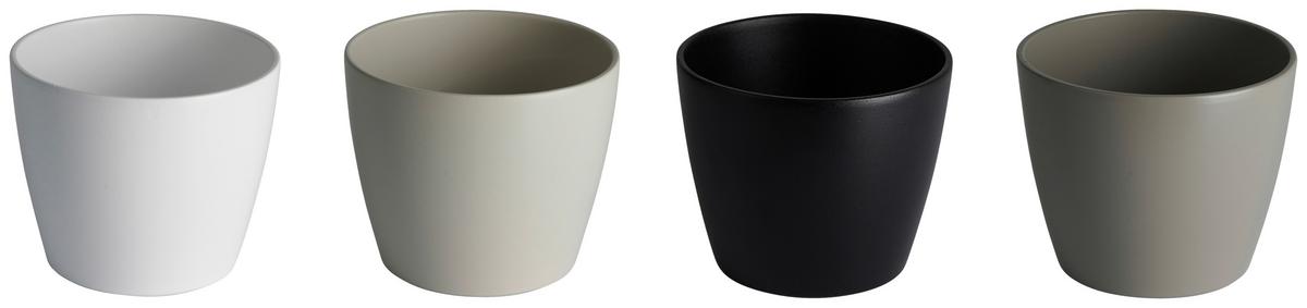Mască pentru ghiveci LUISA - alb/negru, Modern, ceramică (25,7/21cm) - Mömax