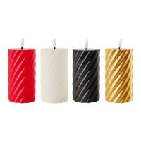 LED-Kerze Twist in diversen Farben - Rot/Goldfarben, KONVENTIONELL, Naturmaterialien/Kunststoff (7/13cm) - Modern Living