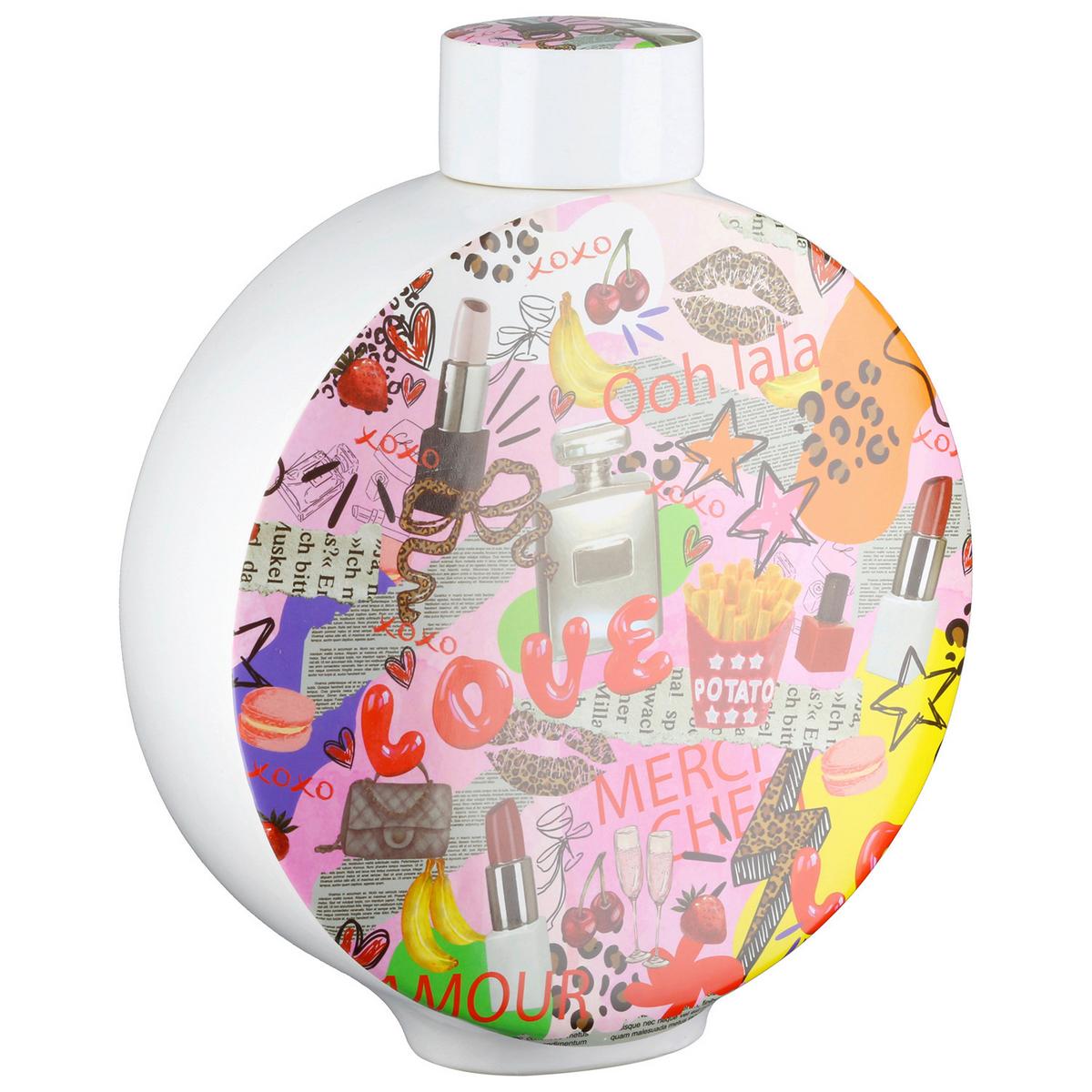 Dekovase Ooh Lala Multicolor - Multicolor, Basics, Keramik (29/34,5/7,5cm)