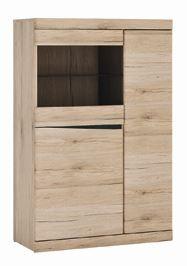 Comodă SUMMER - stejar San Remo, Modern, sticlă/material pe bază de lemn (86/131/40cm) - Modern Living