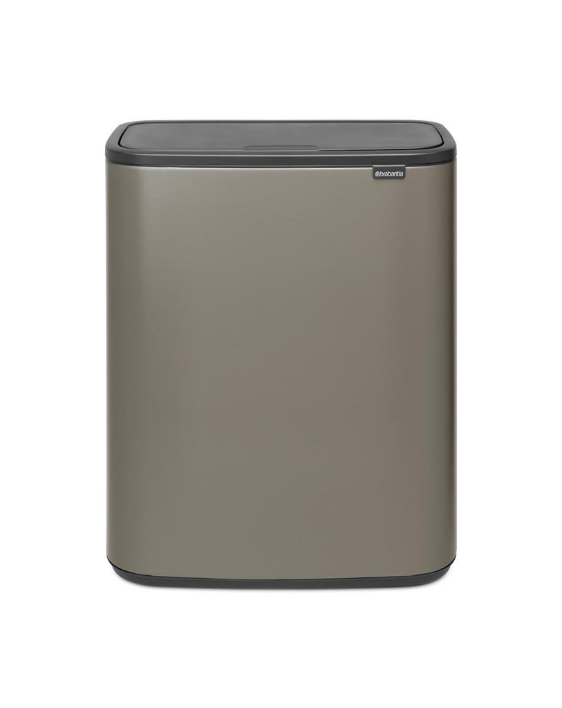 KOSZ NA ODPADY 221521 - kolor platynowy/czarny, Design, tworzywo sztuczne/metal (54,5/65,6/31,2cm) - Brabantia