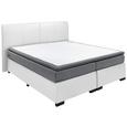 Boxspringbett in Weiss ca. 180x200 cm inkl. Topper - Schwarz/Weiß, Basics, Holzwerkstoff/Kunststoff (180/200cm) - Livetastic Boxspringbett in Weiss ca. 180x200 cm inkl. Topper - Schwarz/Weiß, Basics, Holzwerkstoff/Kunststoff (180/200cm) - Livetastic