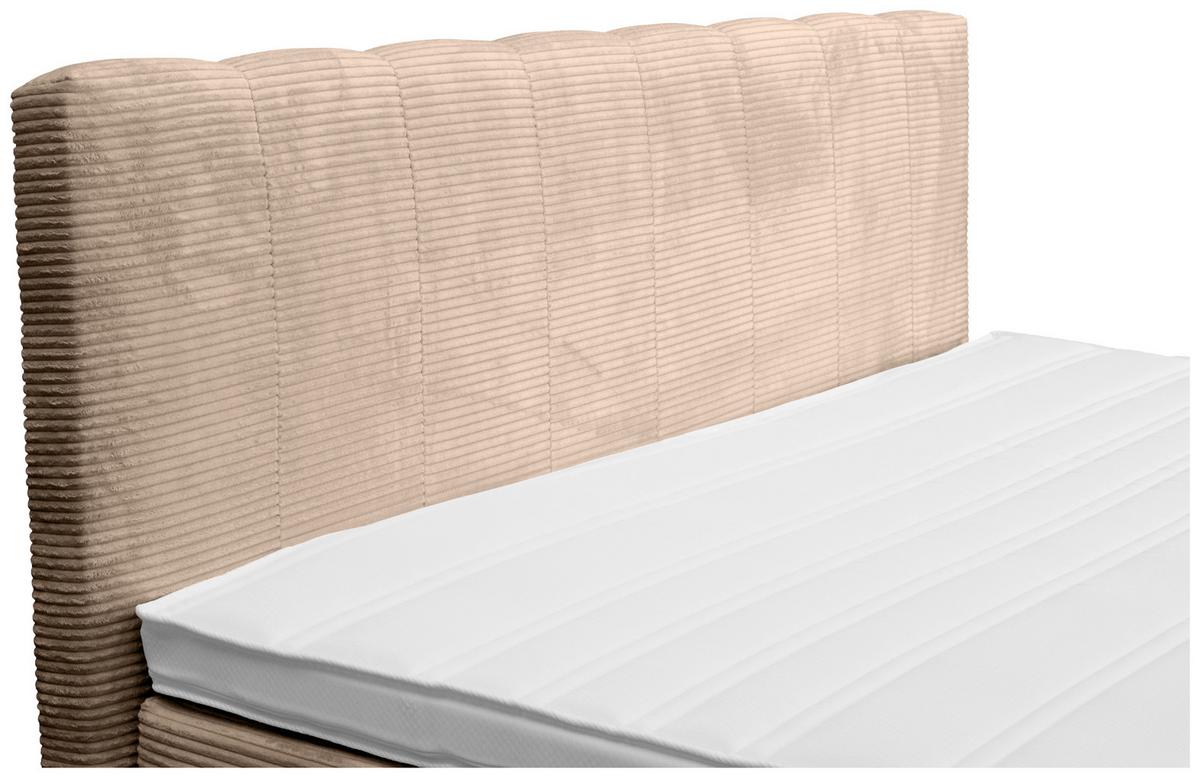 Boxspringbett Malaga ohne Fußteil Braun ca. 180x200cm - Silberfarben/Schwarz, KONVENTIONELL, Holzwerkstoff/Kunststoff (180/200cm) - Premium Living