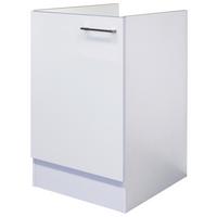 Spülenunterschrank Weiß - Edelstahlfarben/Weiß, MODERN, Holzwerkstoff/Metall (50/82/60cm) - FlexWell